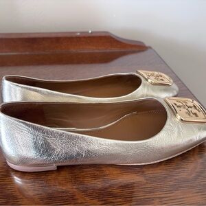 Tory Burch Metallic Gold Ballet Flats, 6M